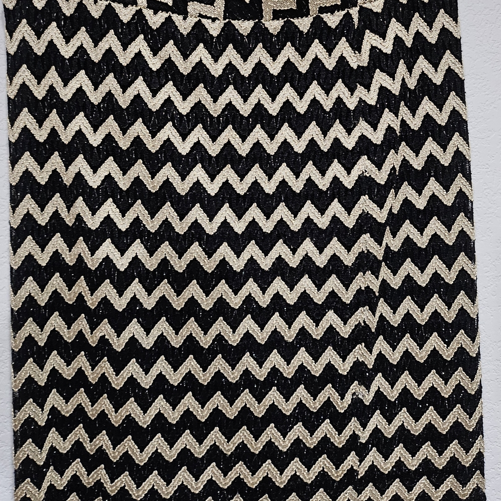 Chevron Pattern Black and Cream Skirt